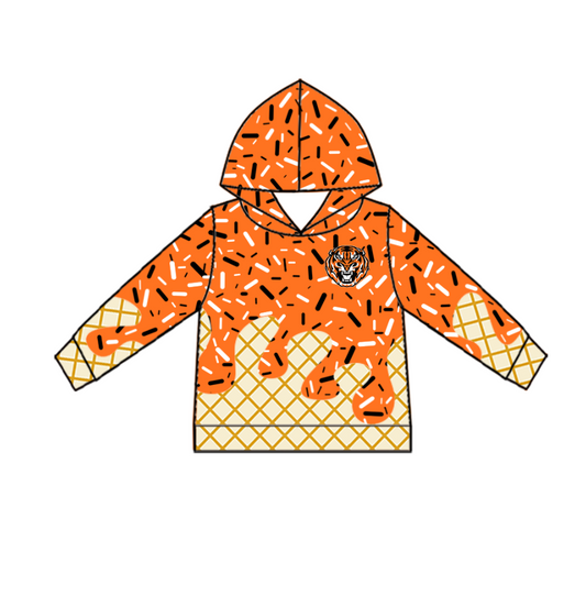 Custom Baby Kids TigersTeam Zip Hooded Pullovers Tops D 825