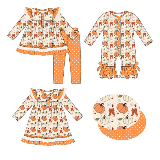 Custom match pumpkin baby girls clothes D 6.7
