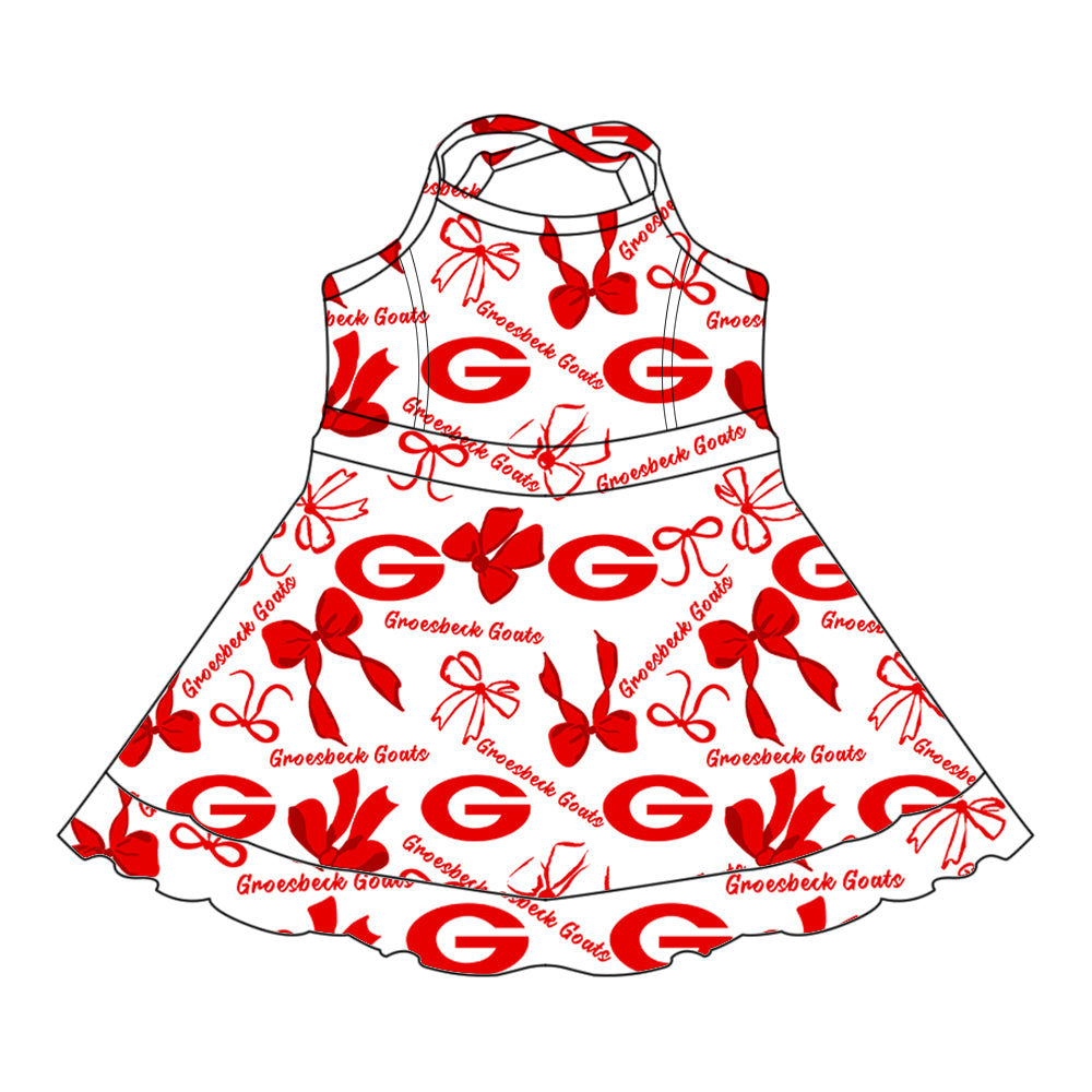 Custom Baby Girls Groesbeck Goats team dress  D 8.9