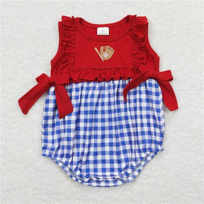 Match Girls Baby Boys Red Baseball Rompers Sibling Clothes Suits D 3.26
