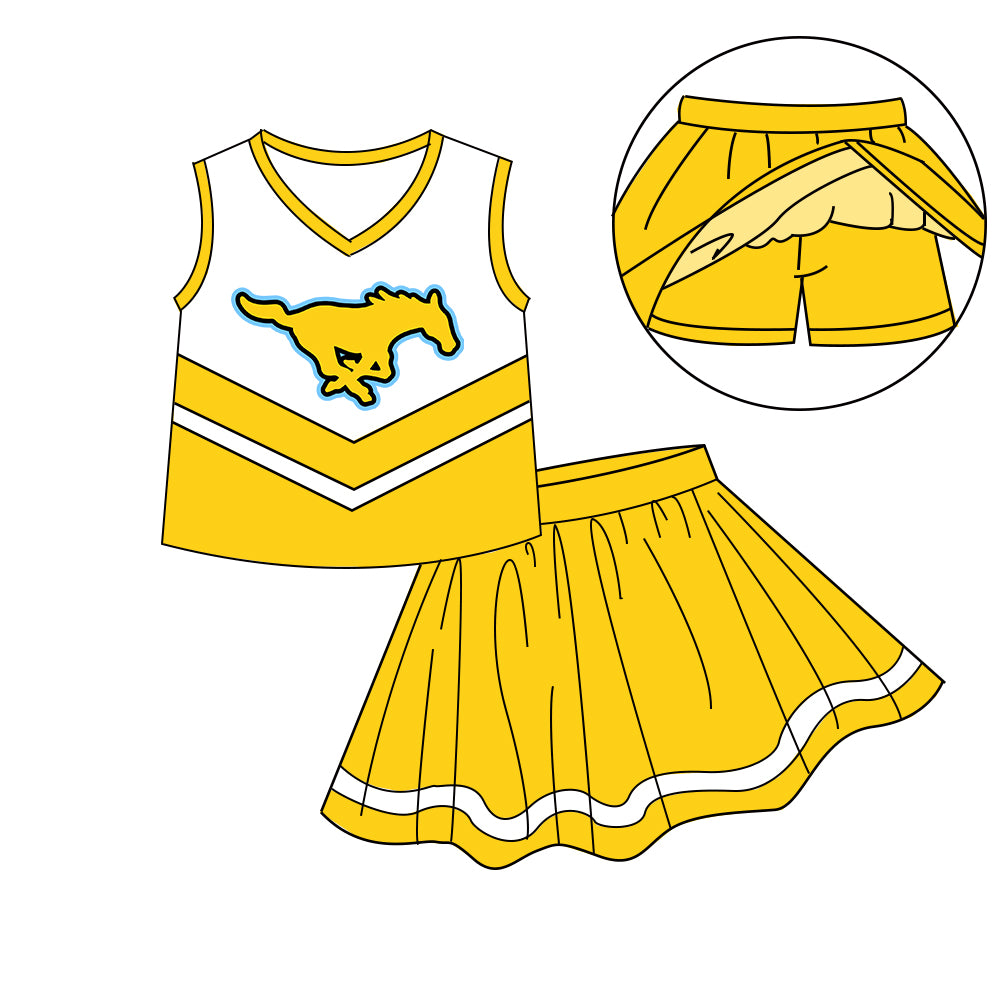 Custom  baby girls Mustangs dress set     MOQ3  D 7.30