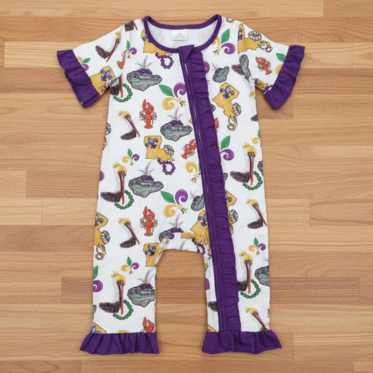 mardi gras zip sleeper girl