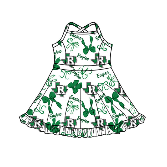 Custom Baby Girls Eagles team dress  D 818