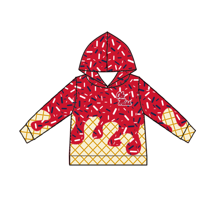 Custom Baby Kids REBELS Team Zip Hooded Pullovers Tops D 827