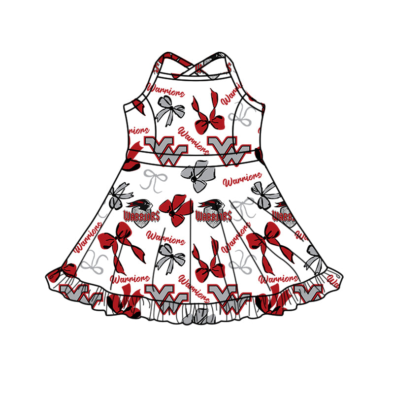 Custom  baby girl  Warriors Aztecs team dress  D 825