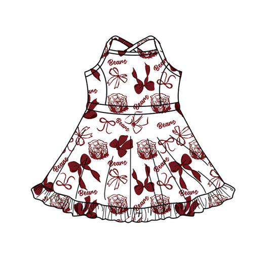 Custom Baby Girls Bears team dress D 819