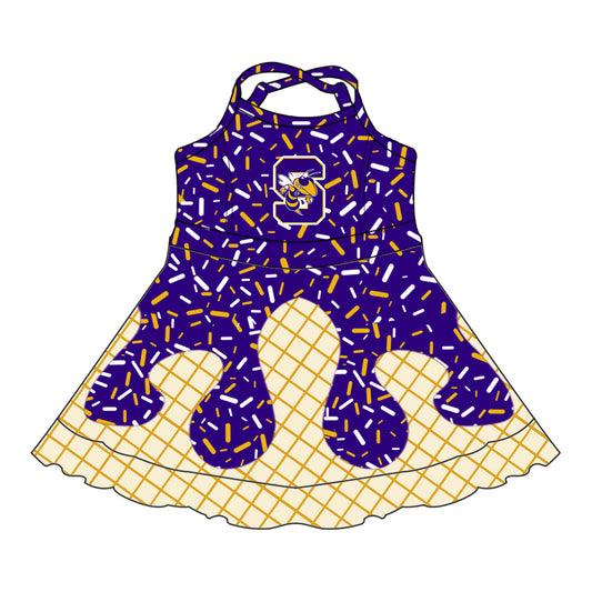 Custom baby girls Sabinal Yellowjackets dress MOQ3 D 7.7