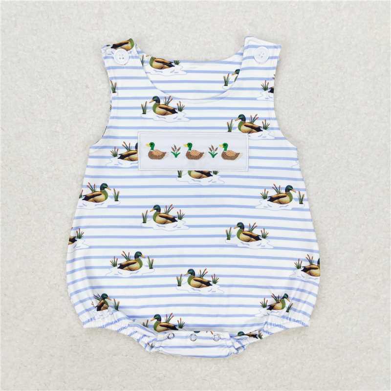Match Baby Girls Ducks Straps Tunic Sibling Rompers Clothes Sets