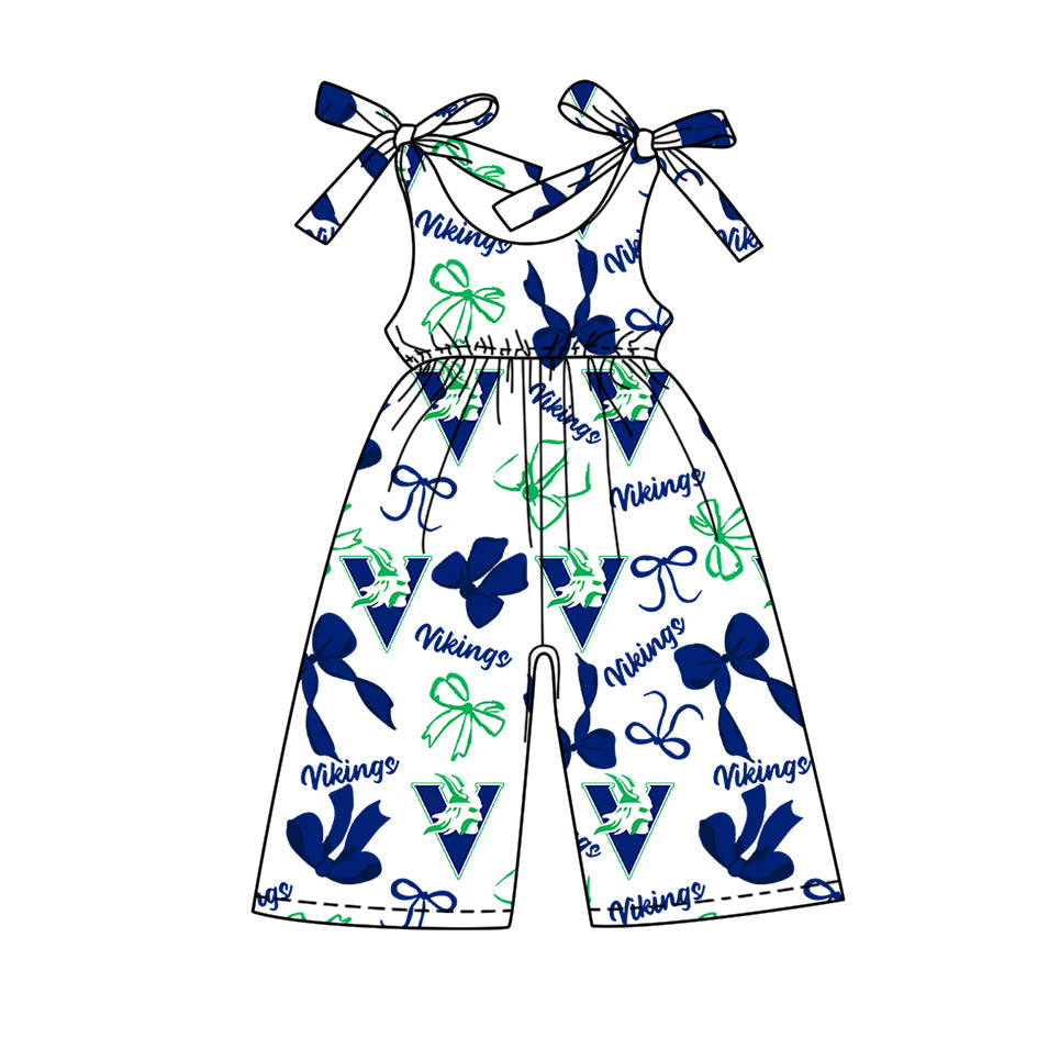Custom  baby girls Vikings team jumpsuit    MOQ3  D 7.25