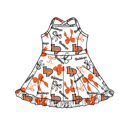 Custom  baby girl  Bulldogs Aztecs team dress  D 823