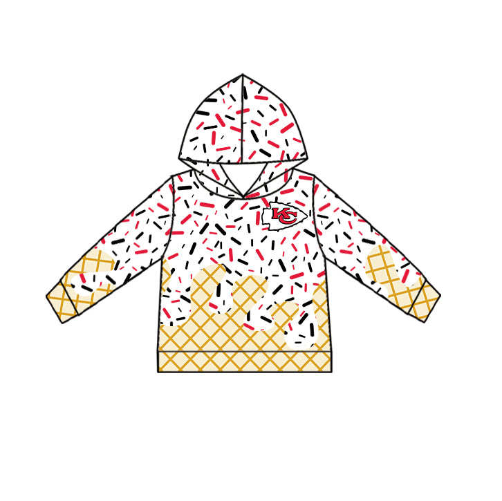 Custom children Kansas City CHIEFS  Hooded long sleeves top  D 6.12