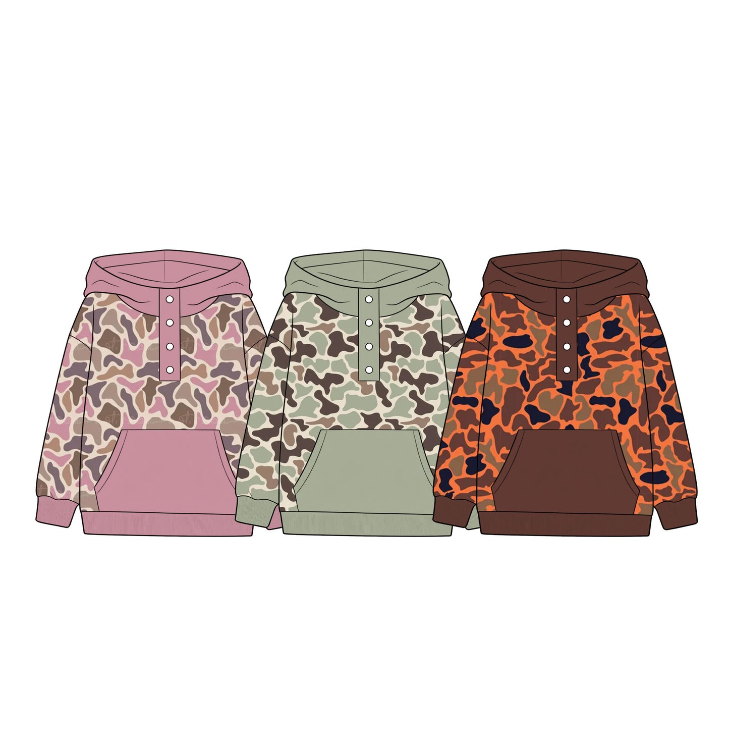 Custom order moq 5 Alissa kids camo hoodie