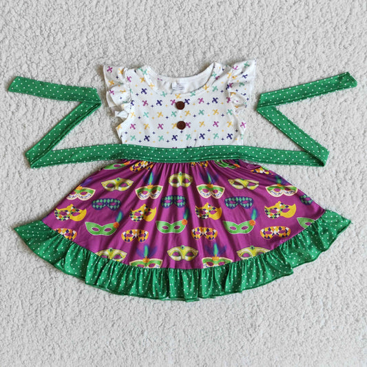 mardi gras mask dress with sash