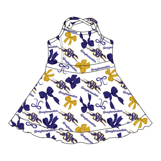 Custom baby girls Greyhoundse team dress MOQ3 D 7.25