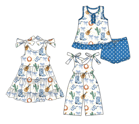 Custom match baby girls Guitar Boots dress set  D 3.25