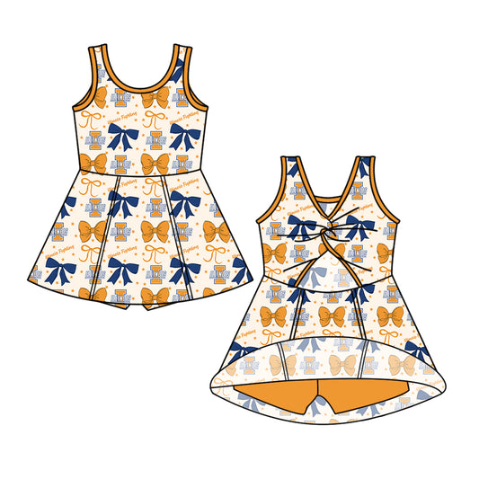 Custom baby girl lllinois Fighting team dress D 6.27