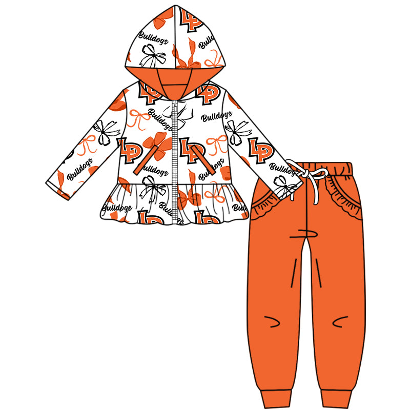 Custom  baby girls Bulldogs Aztecs set     MOQ5  D 823