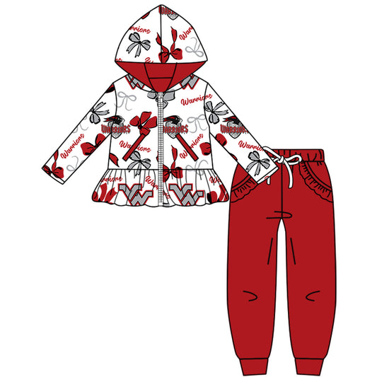 Custom  baby girls Warriors Aztecs set     MOQ5  D 825