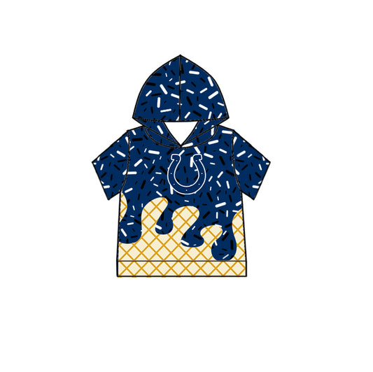 Custom children COLTS Hooded short sleeves top D 6.19