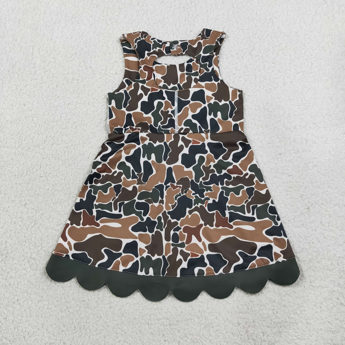 camo athletic scallop dress kids clothing