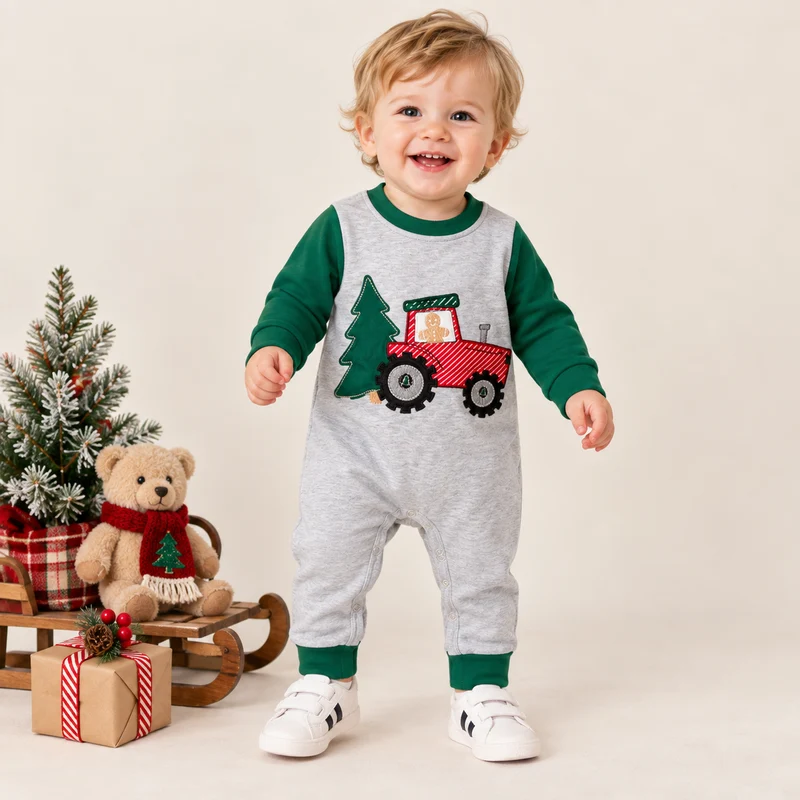 MOQ 5 one items TAT 7-8weeks 95%cotton 5%spandex gingerbread boy clothing for Christmas