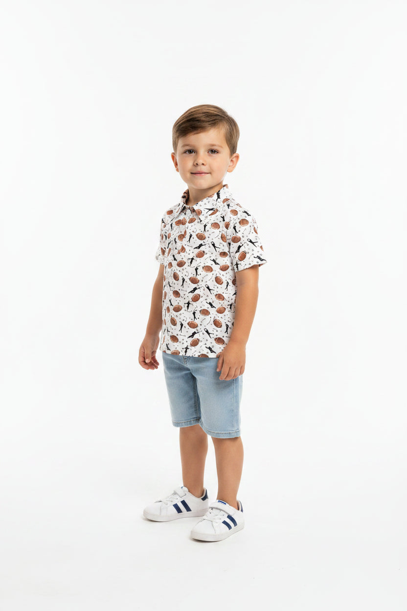 Pre orde short sleeve football polo boy clothing