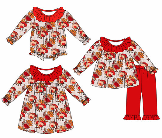 Custom match turkey baby girls clothes   D 6.7