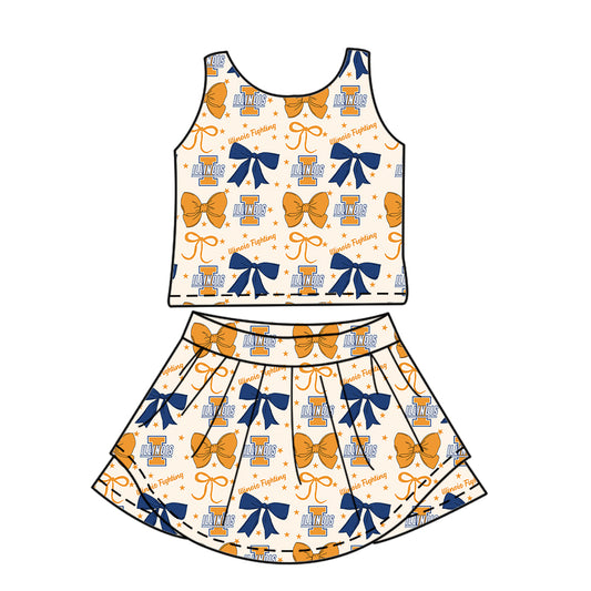 Custom  baby girl  lllinois Fighting  team dress  D 6.27