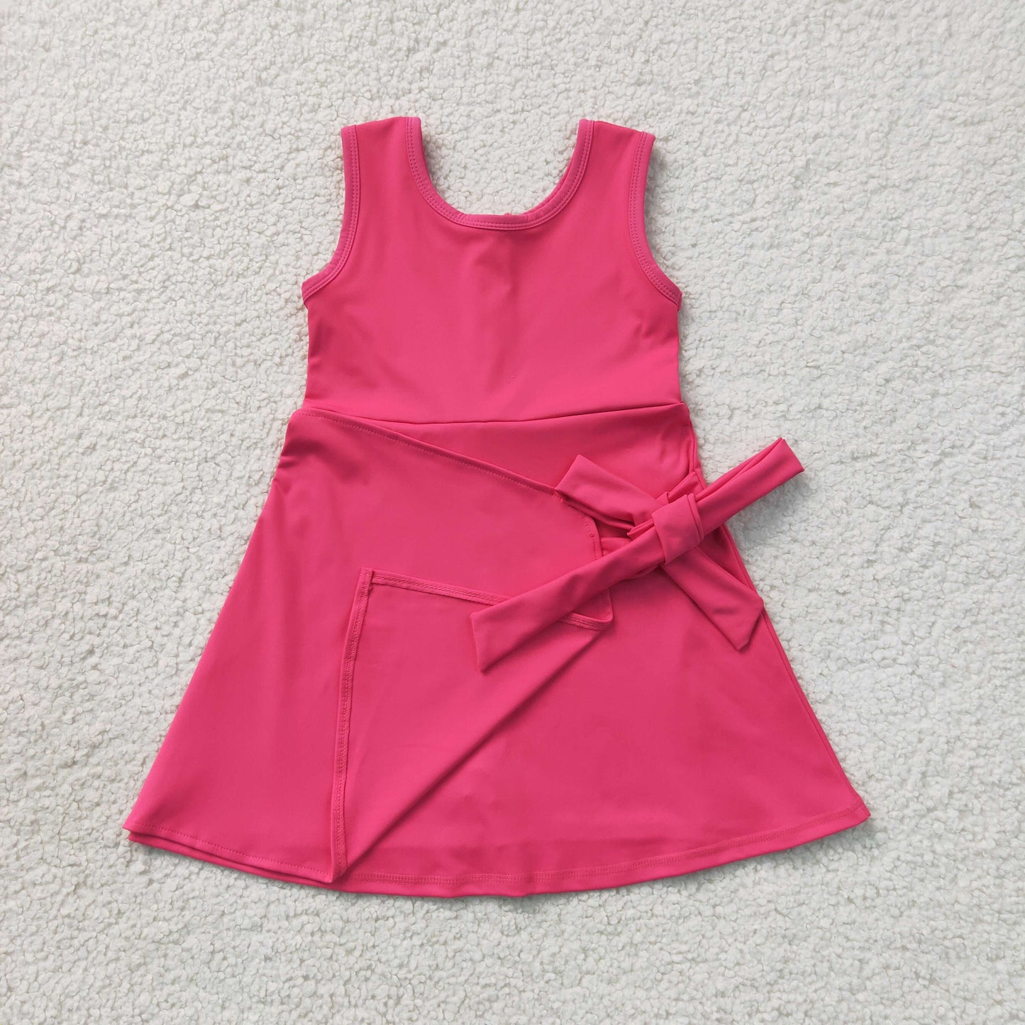 sleeveless solid hot pink athletic dress
