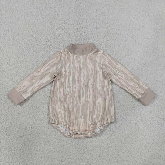 LR3306 long sleeve yoga camo mock neck romper baby clothes