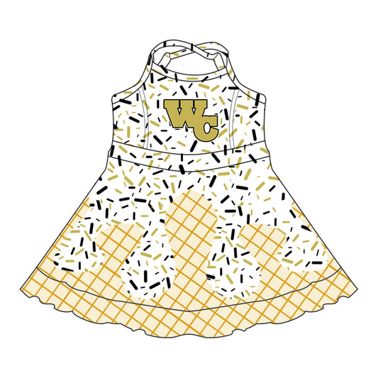 Custom baby girls Woodson-Cowboys dress MOQ3 D 7.8