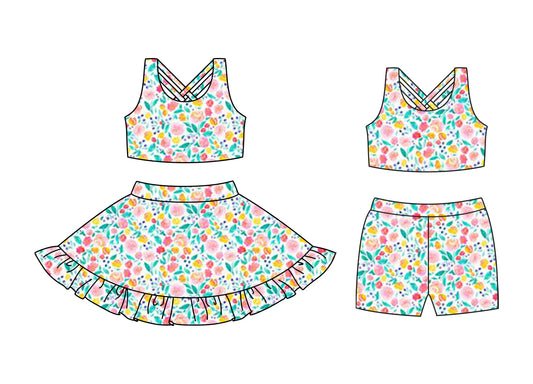 Custom match baby girls  flowers dress set  D 3.25