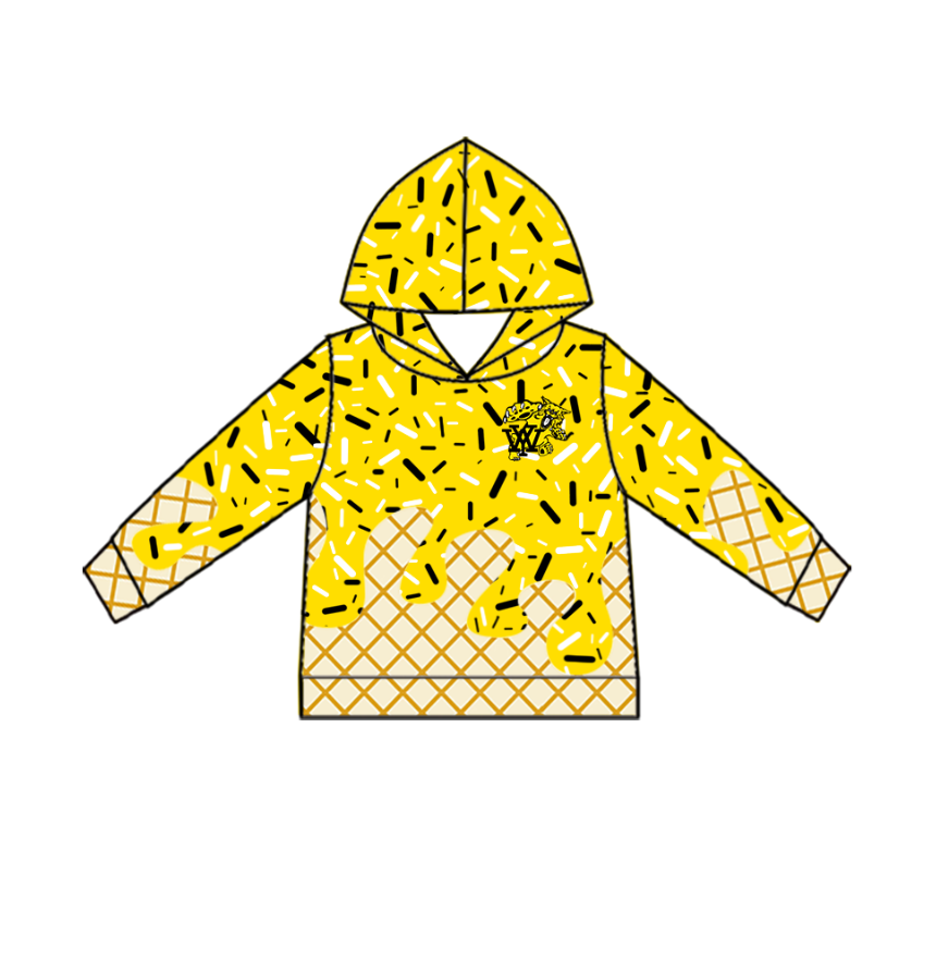 Custom Baby Kids Wildcats Team Zip Hooded Pullovers Tops D 823