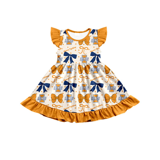 Custom  baby girl  lllinois Fighting  team dress  D 6.27