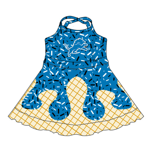 Custom Baby Girls LIONS team dress   D 6.19