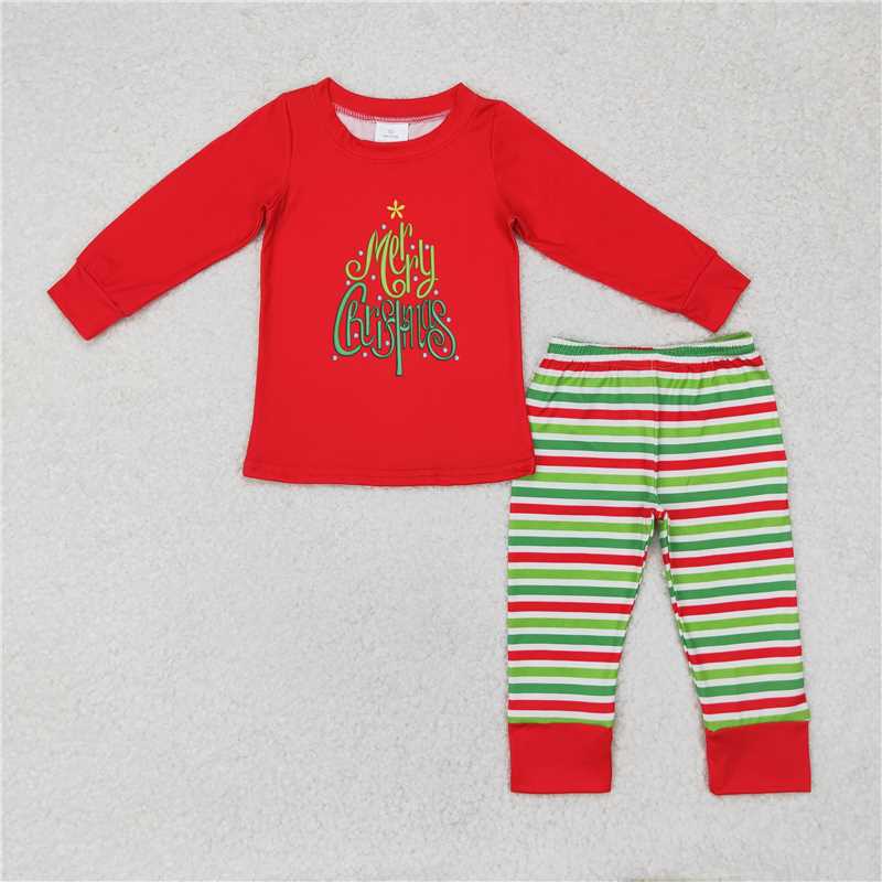 Sibling Baby Kids Merry Christmas Top Stripe Pants Christmas Clothes Sets  D 1115