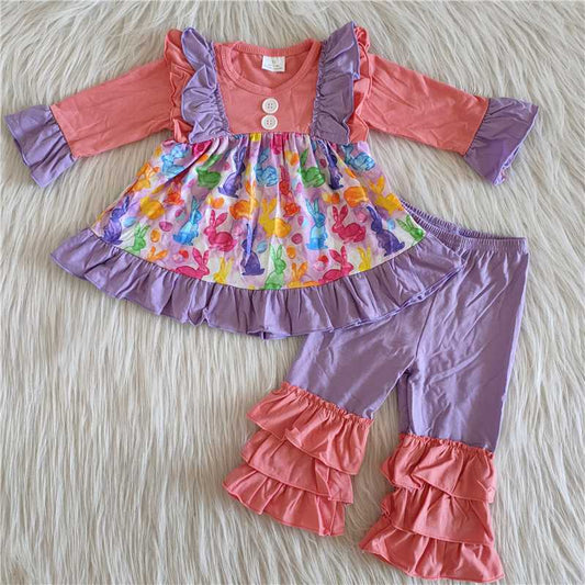 easter bunny blouse pants set