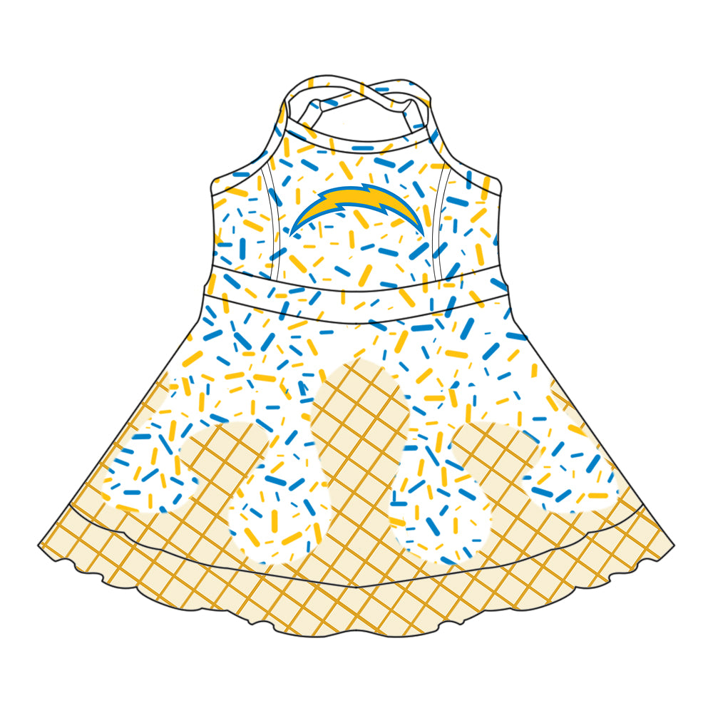 Custom Baby Girls CHARGERS team dress   D 6.13