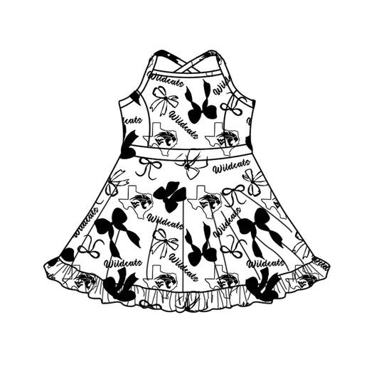 Custom Baby Girls Wildcats team dress D 819