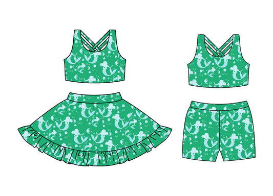 Custom match baby girls  cartoon fish dress set  D 3.25
