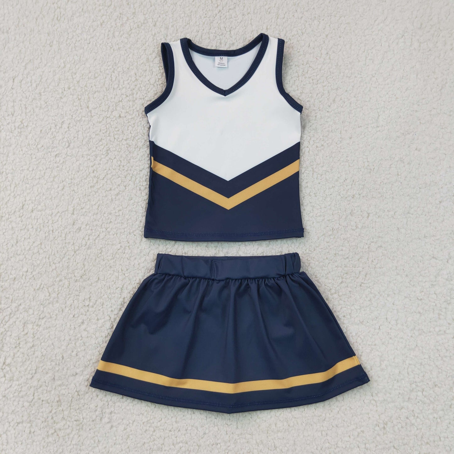 navy blue white cheerleader athletic skort outfit girls clothes