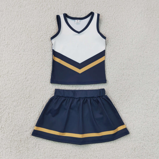 navy blue white cheerleader athletic skort outfit girls clothes