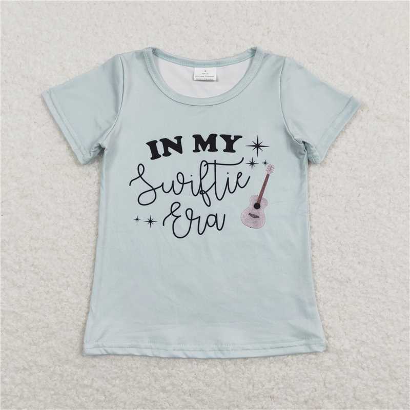 GT0433 in my swiftie era letter teal short sleeve top