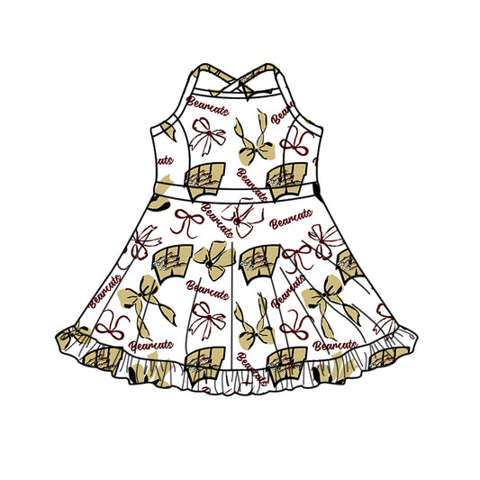 Custom baby girl Cougars Aztecs team dress D 825