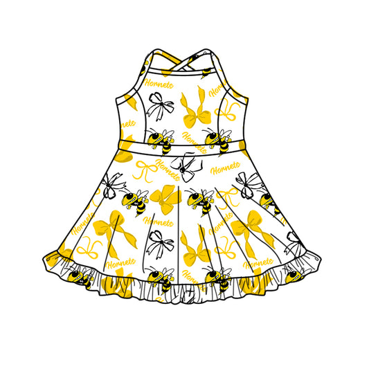 Custom Baby Girls Hornets team dress D 819