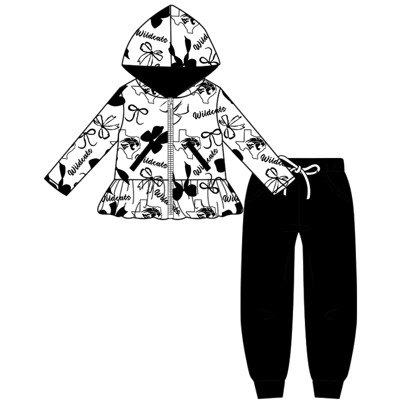 Custom  baby girls Wildcats set     MOQ3  D 819