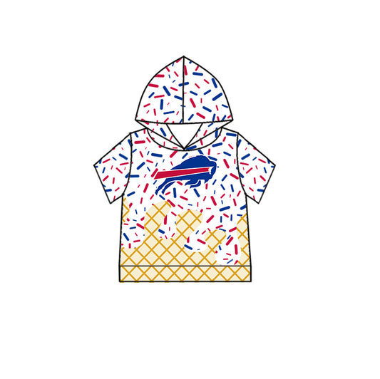 Custom children Hooded short sleeves top  D 6.11