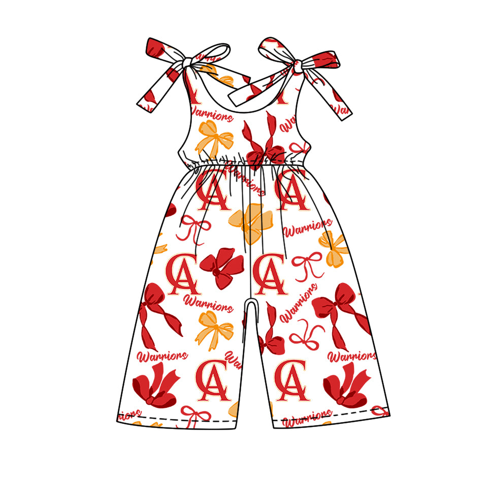 Custom  baby girls Warriors team jumpsuit    MOQ3  D 7.25