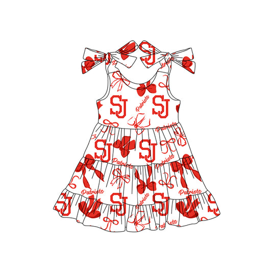 Custom Baby Girls Patriots team dress  D 8.2