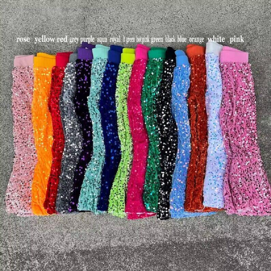 Match Hot Sale Baby Girls Toddler Brithday Party Sequin Glitter Bell Bottom Pants 8-15    D 6.25